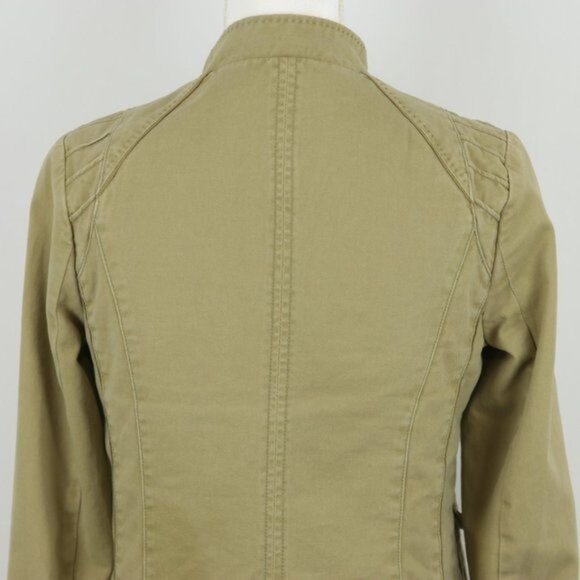 Hei Hei Anthropologie Women's Small Tan Cotton Woven Full Zip Jacket - Picture 4 of 10